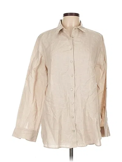 Pre-owned Chico's Long Sleeve Button Down Shirt In Brown