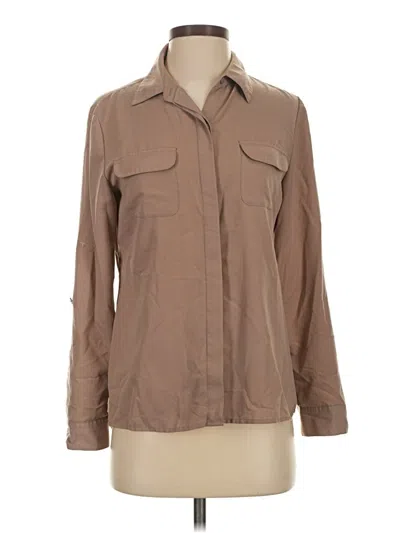 Pre-owned Chico's Long Sleeve Button Down Shirt In Brown