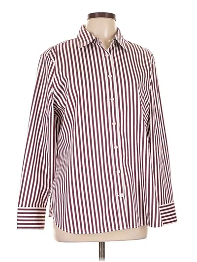 Pre-owned Chico's Long Sleeve Button Down Shirt In Burgundy
