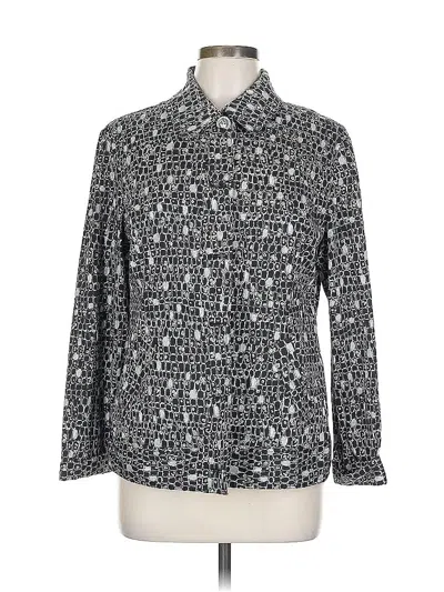 Pre-owned Chico's Long Sleeve Button Down Shirt In Gray