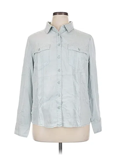 Pre-owned Chico's Long Sleeve Button Down Shirt In Gray