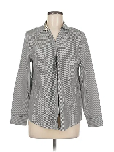 Pre-owned Chico's Long Sleeve Button Down Shirt In Gray