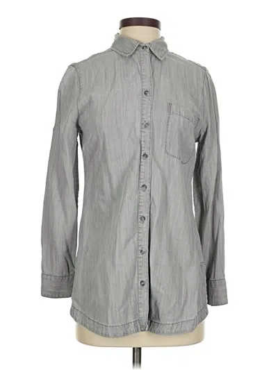 Pre-owned Chico's Long Sleeve Button Down Shirt In Gray