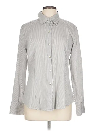 Pre-owned Chico's Long Sleeve Button Down Shirt In Gray