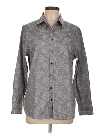 Pre-owned Chico's Long Sleeve Button Down Shirt In Gray