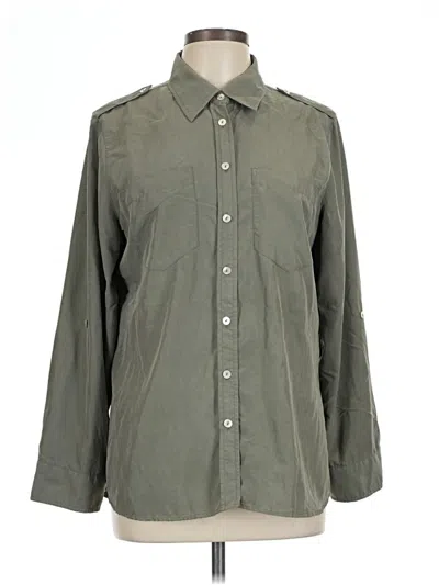 Pre-owned Chico's Long Sleeve Button Down Shirt In Gray