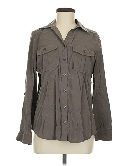 Pre-owned Chico's Long Sleeve Button Down Shirt In Gray