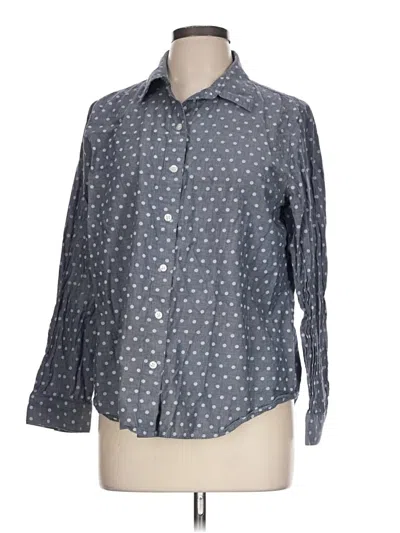 Pre-owned Chico's Long Sleeve Button Down Shirt In Gray