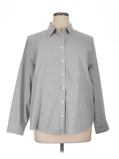 Pre-owned Chico's Long Sleeve Button Down Shirt In Gray