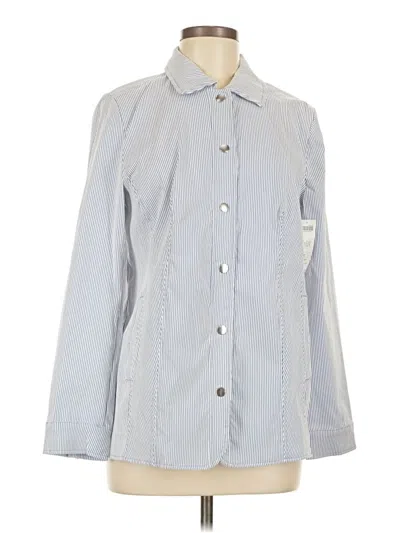 Pre-owned Chico's Long Sleeve Button Down Shirt In Gray