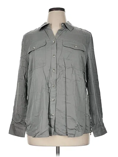 Pre-owned Chico's Long Sleeve Button Down Shirt In Gray