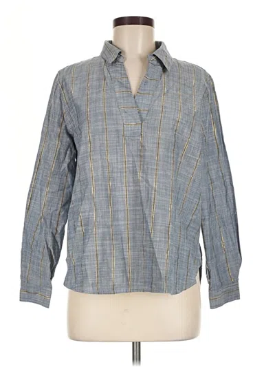 Pre-owned Chico's Long Sleeve Button Down Shirt In Gray
