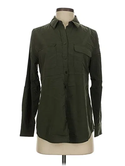 Pre-owned Chico's Long Sleeve Button Down Shirt In Green