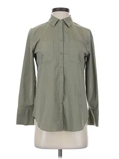 Pre-owned Chico's Long Sleeve Button Down Shirt In Green