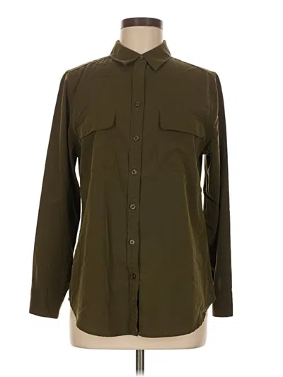 Pre-owned Chico's Long Sleeve Button Down Shirt In Green