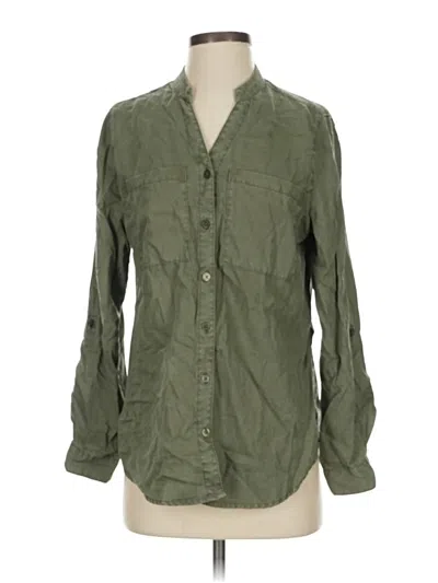 Pre-owned Chico's Long Sleeve Button Down Shirt In Green