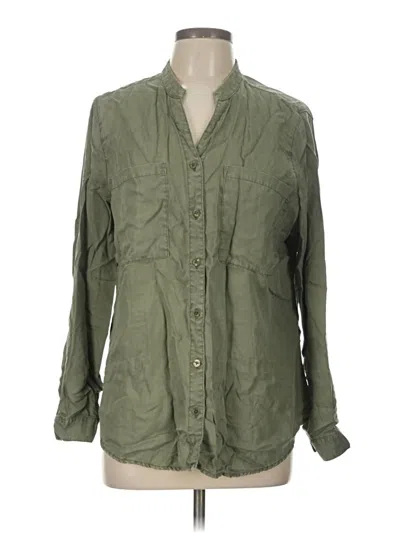 Pre-owned Chico's Long Sleeve Button Down Shirt In Green