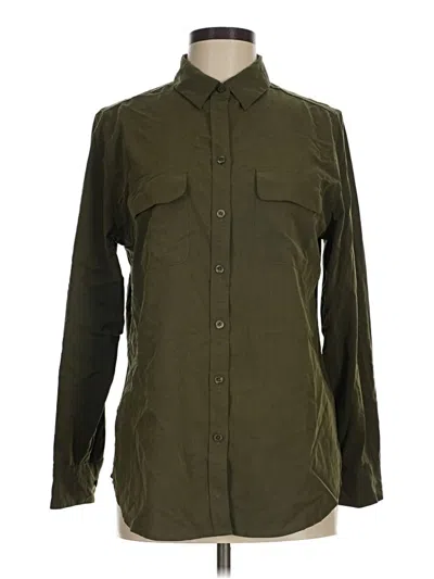 Pre-owned Chico's Long Sleeve Button Down Shirt In Green