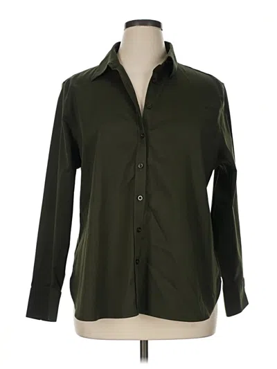 Pre-owned Chico's Long Sleeve Button Down Shirt In Green