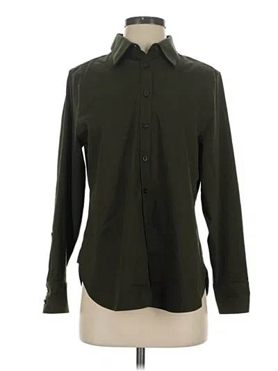 Pre-owned Chico's Long Sleeve Button Down Shirt In Green
