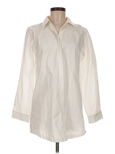 Pre-owned Chico's Long Sleeve Button Down Shirt In Ivory