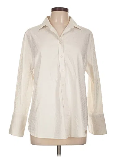 Pre-owned Chico's Long Sleeve Button Down Shirt In Ivory