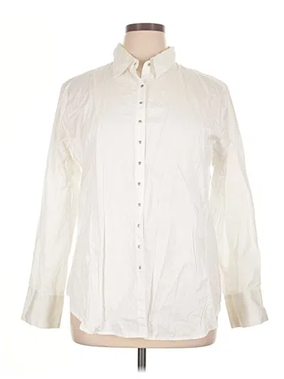 Pre-owned Chico's Long Sleeve Button Down Shirt In Ivory