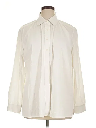 Pre-owned Chico's Long Sleeve Button Down Shirt In Ivory