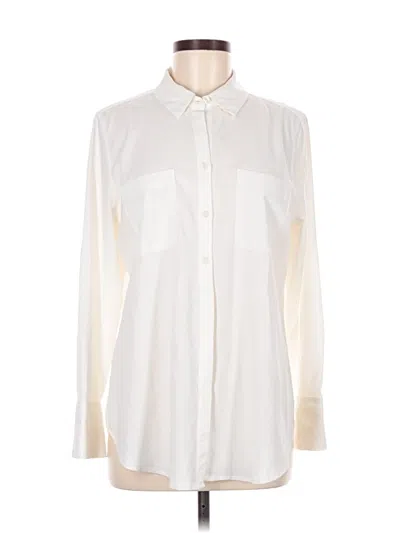 Pre-owned Chico's Long Sleeve Button Down Shirt In Ivory