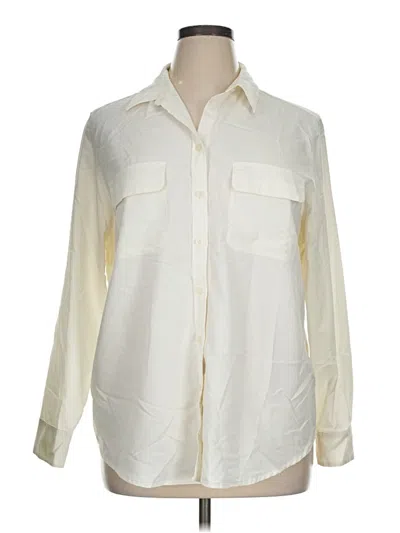 Pre-owned Chico's Long Sleeve Button Down Shirt In Ivory