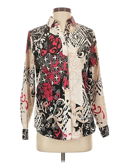 Pre-owned Chico's Long Sleeve Button Down Shirt In Ivory