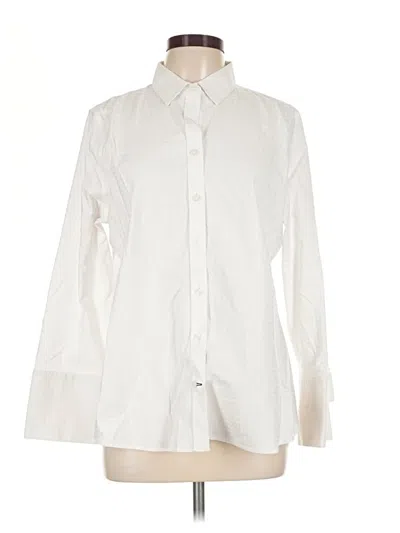 Pre-owned Chico's Long Sleeve Button Down Shirt In Ivory