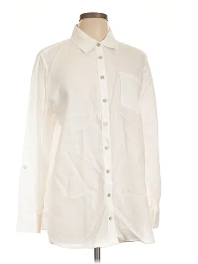 Pre-owned Chico's Long Sleeve Button Down Shirt In Ivory