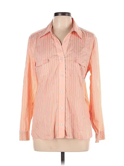 Pre-owned Chico's Long Sleeve Button Down Shirt In Orange