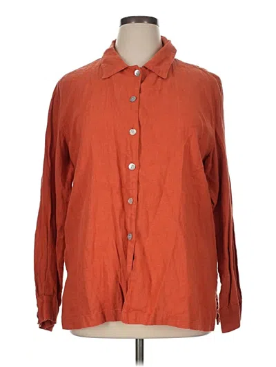 Pre-owned Chico's Long Sleeve Button Down Shirt In Orange