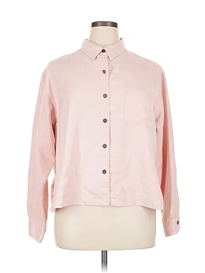 Pre-owned Chico's Long Sleeve Button Down Shirt In Pink