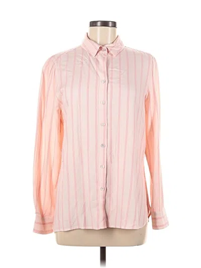 Pre-owned Chico's Long Sleeve Button Down Shirt In Pink