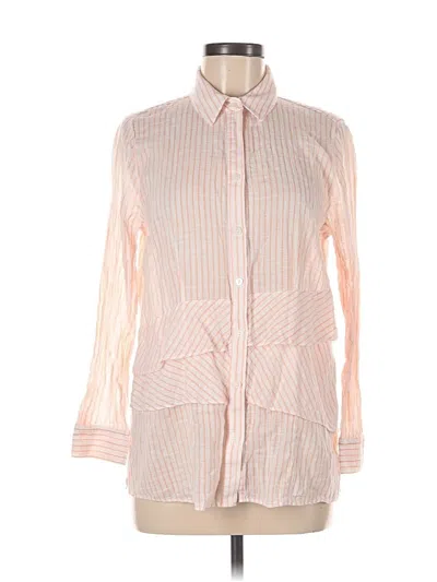 Pre-owned Chico's Long Sleeve Button Down Shirt In Pink