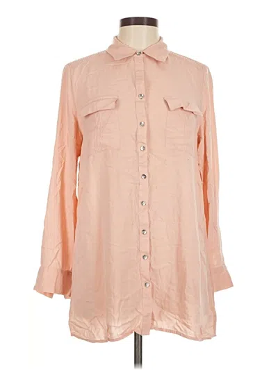 Pre-owned Chico's Long Sleeve Button Down Shirt In Pink