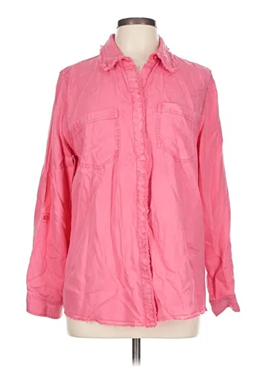 Pre-owned Chico's Long Sleeve Button Down Shirt In Pink
