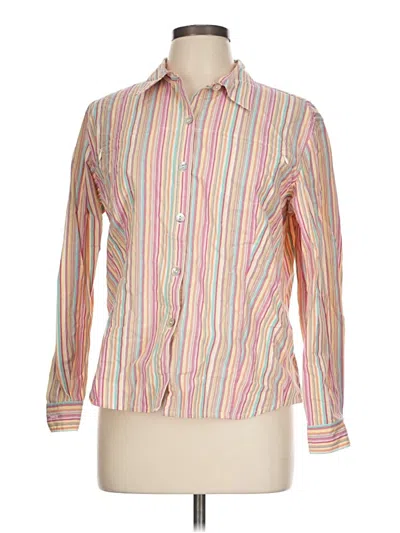 Pre-owned Chico's Long Sleeve Button Down Shirt In Pink