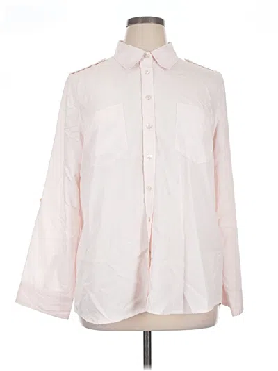 Pre-owned Chico's Long Sleeve Button Down Shirt In Pink