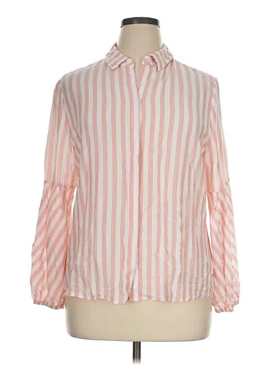 Pre-owned Chico's Long Sleeve Button Down Shirt In Pink