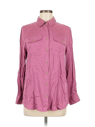 Pre-owned Chico's Long Sleeve Button Down Shirt In Purple