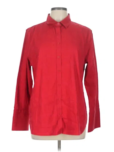 Pre-owned Chico's Long Sleeve Button Down Shirt In Red