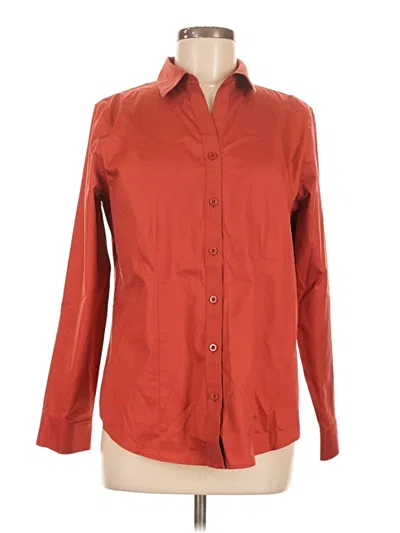 Pre-owned Chico's Long Sleeve Button Down Shirt In Red