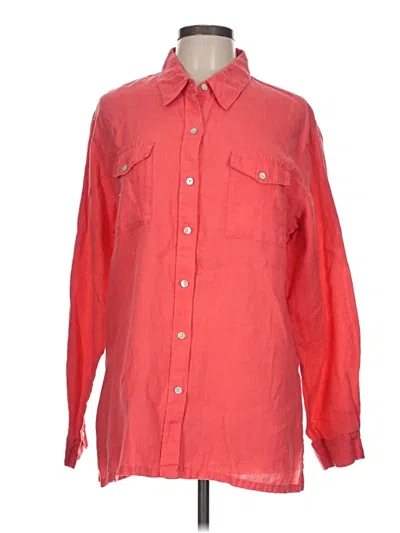 Pre-owned Chico's Long Sleeve Button Down Shirt In Red