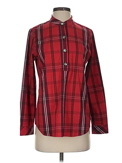 Pre-owned Chico's Long Sleeve Button Down Shirt In Red