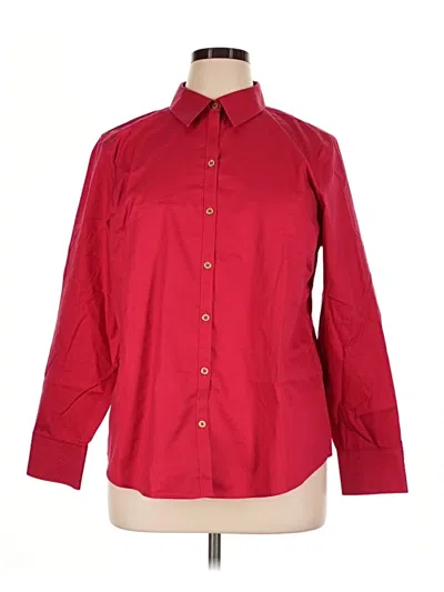 Pre-owned Chico's Long Sleeve Button Down Shirt In Red