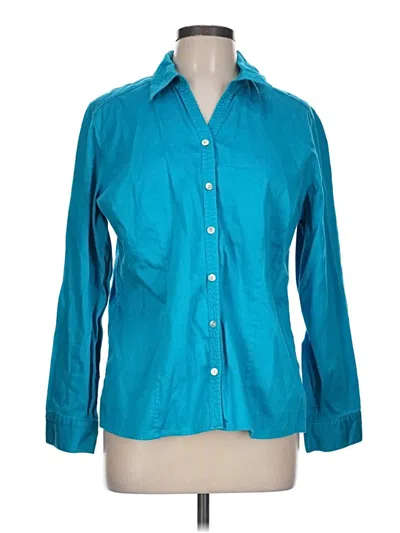 Pre-owned Chico's Long Sleeve Button Down Shirt In Teal